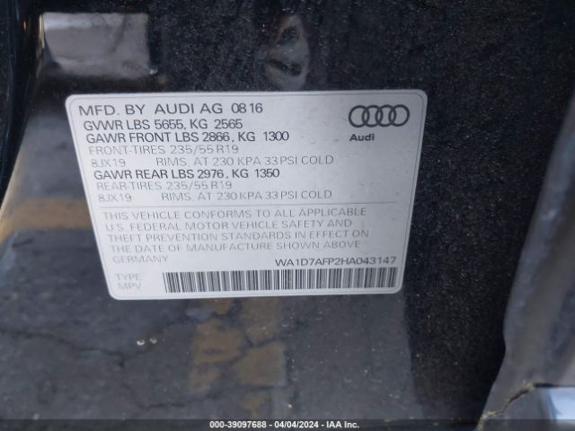WA1D7AFP2HA043147 Audi Q5 3.0t Premium Plus