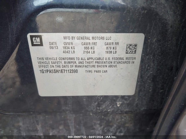 Chevrolet Cruze Ls Auto 2014 1G1PA5SH1E7112390 Image 9
