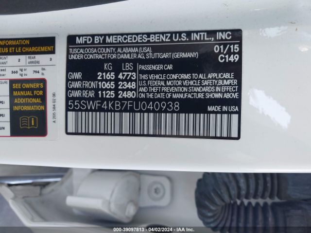 55SWF4KB7FU040938 Mercedes-Benz C 300 4matic/luxury 4matic/sport 4matic