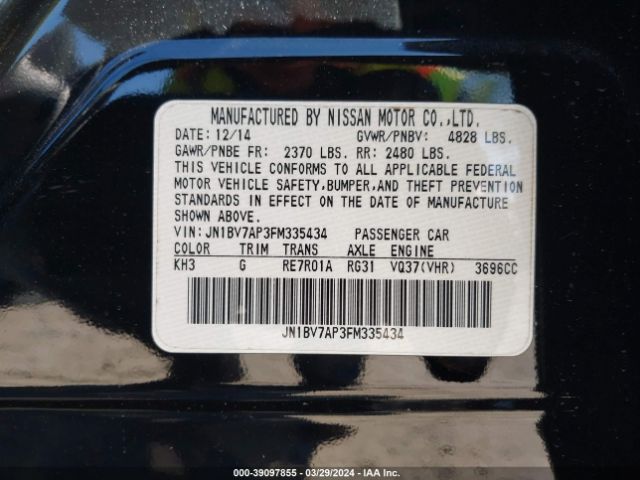 JN1BV7AP3FM335434 Infiniti Q50 SPORT