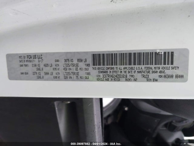 3C6TRVNG1HE551618 RAM Promaster 1500 Low Roof 118 Wb