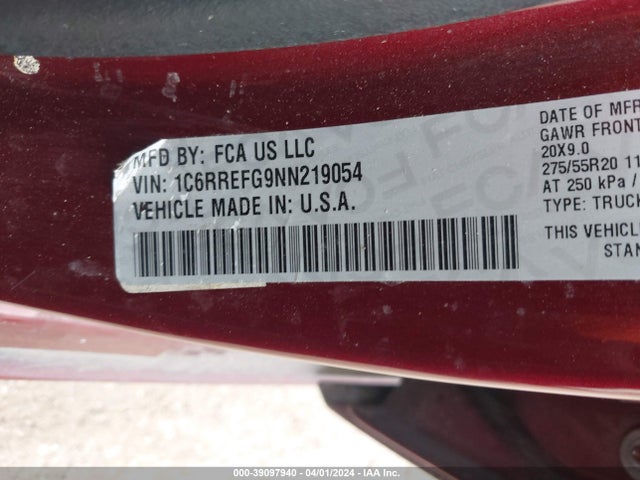RAM 1500 Lone Star  4x2 5'7 Box 2022 1C6RREFG9NN219054 Image 9