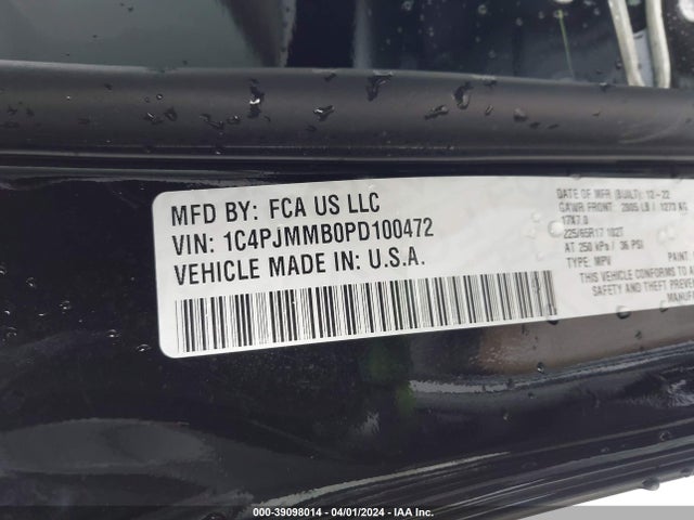 1C4PJMMB0PD100472 Jeep Cherokee Altitude Lux 4x4