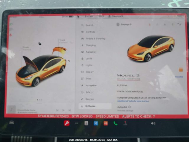 5YJ3E1EBXJF072423 Tesla Model 3 Long Range/performance