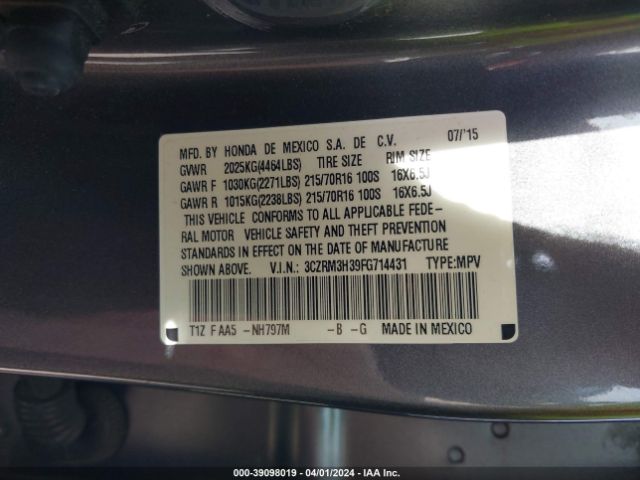 3CZRM3H39FG714431 Honda CR-V LX