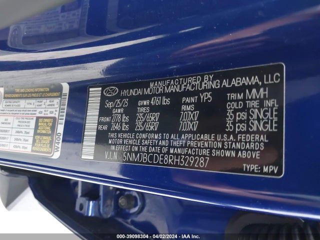 Hyundai TUCSON SEL 2024 5NMJBCDE8RH329287 Image 9