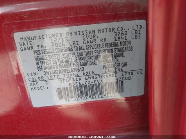 Nissan SENTRA S 2014 3N1AB7AP9EL629613 Image 9