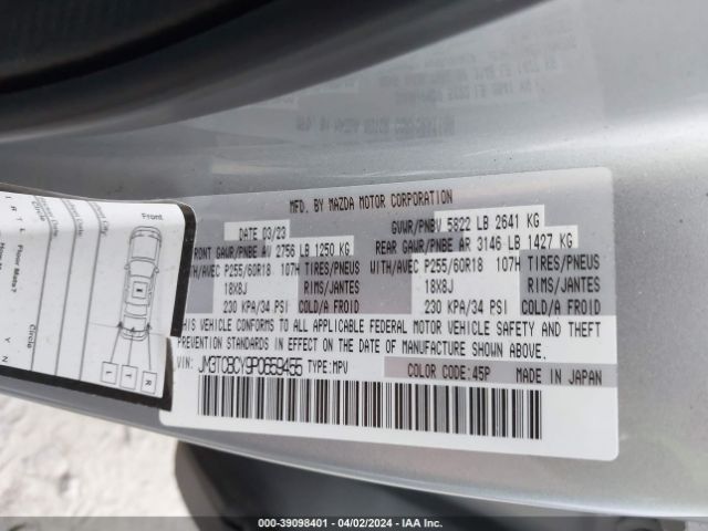 JM3TCBCY9P0659455 Mazda Cx-9 Touring