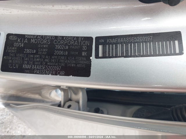 KIA FORTE EX 2014 KNAFX4A85E5203197 Image 9