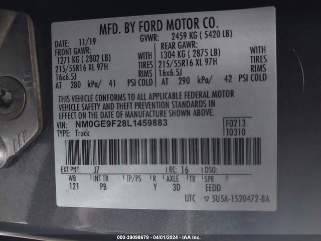 Ford Transit Connect Xlt Passenger 2020 NM0GE9F28L1459883 Image 9