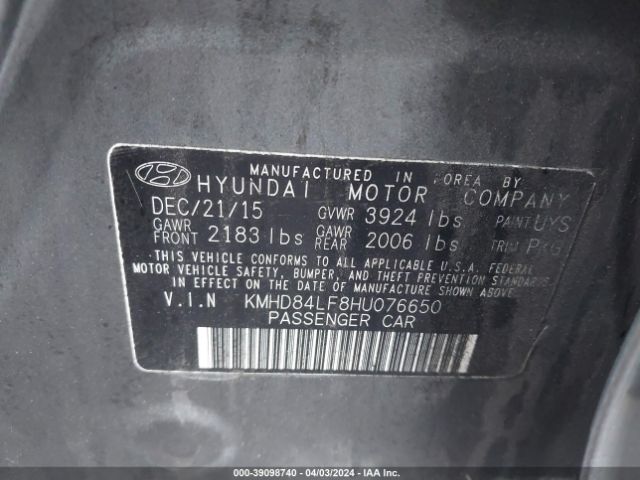 KMHD84LF8HU076650 Hyundai Elantra Limited