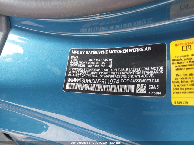 2022 MINI HARDTOP WMW53DH03N2R11974 Photo 8