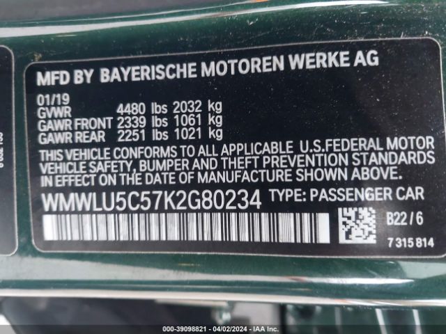 WMWLU5C57K2G80234 Mini Clubman Cooper S