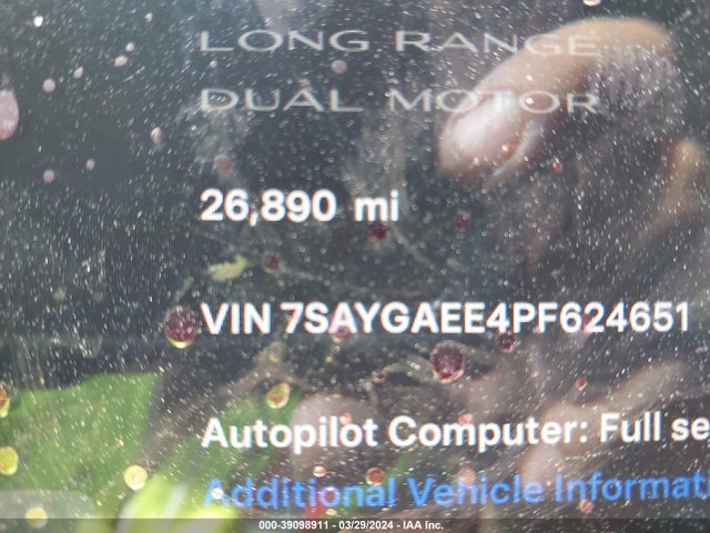 7SAYGAEE4PF624651 Tesla Model Y Awd/long Range Dual Motor All-wheel Drive