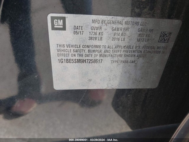 Chevrolet Cruze Lt Auto 2017 1G1BE5SM9H7258617 Image 9