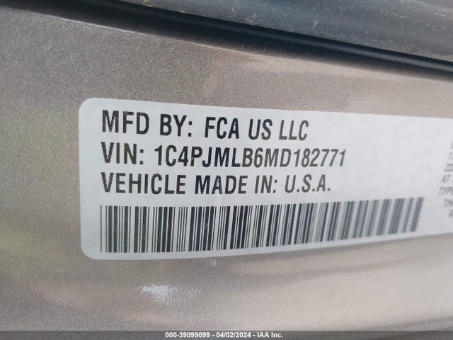 1C4PJMLB6MD182771 Jeep Cherokee Latitude Plus 4x4
