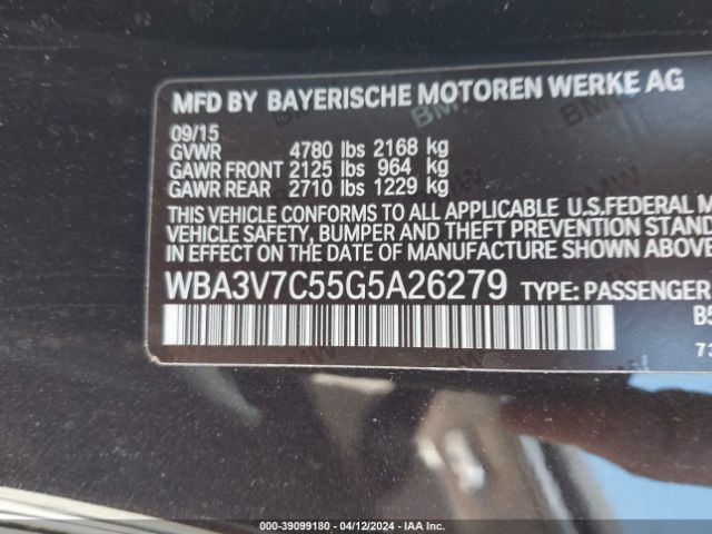 WBA3V7C55G5A26279 BMW 428i
