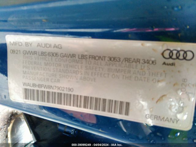 2022 AUDI RS E-TRON GT WAUBHBFW8N7902190 Photo 8