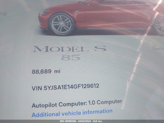 Tesla Model S 60/70/75/85 2016 5YJSA1E14GF129612 Image 7