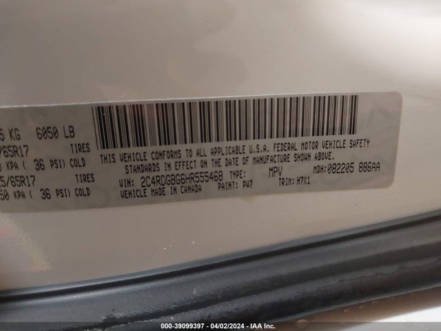 Dodge Grand Caravan Se 2017 2C4RDGBG6HR555468 Image 9