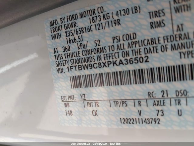 1FTBW9C8XPKA36502 Ford Transit-350