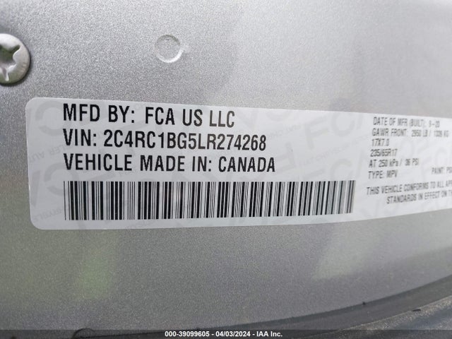 2C4RC1BG5LR274268 Chrysler Pacifica Touring L
