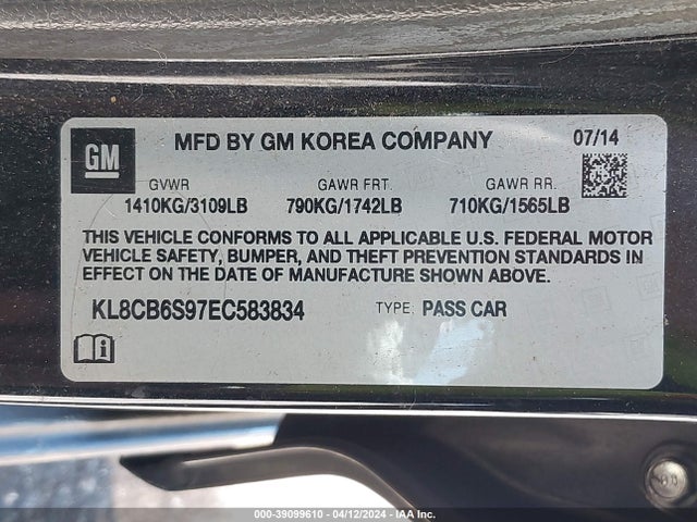 Chevrolet Spark Ls Auto 2014 KL8CB6S97EC583834 Image 9
