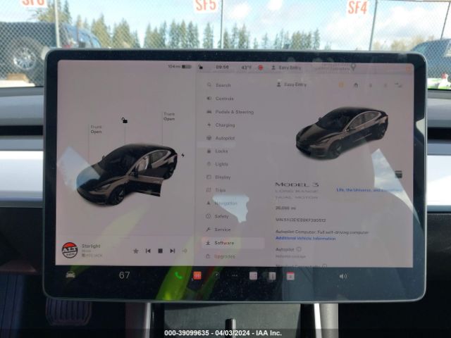 5YJ3E1EB8KF390512 Tesla Model 3 Long Range/performance