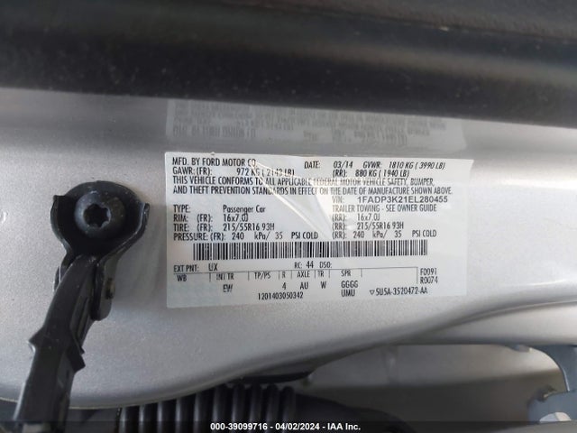 Ford FOCUS SE 2014 1FADP3K21EL280455 Image 9