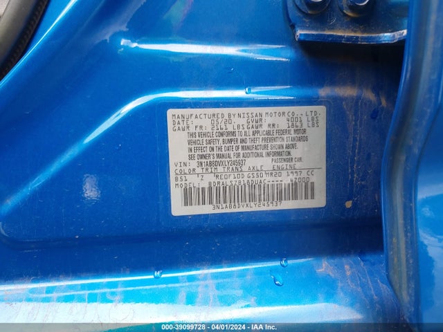 Nissan Sentra Sr Xtronic Cvt 2020 3N1AB8DVXLY245937 Image 9