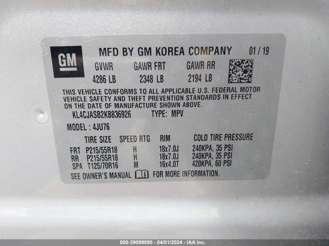 Buick Encore Fwd Preferred 2019 KL4CJASB2KB836926 Image 8