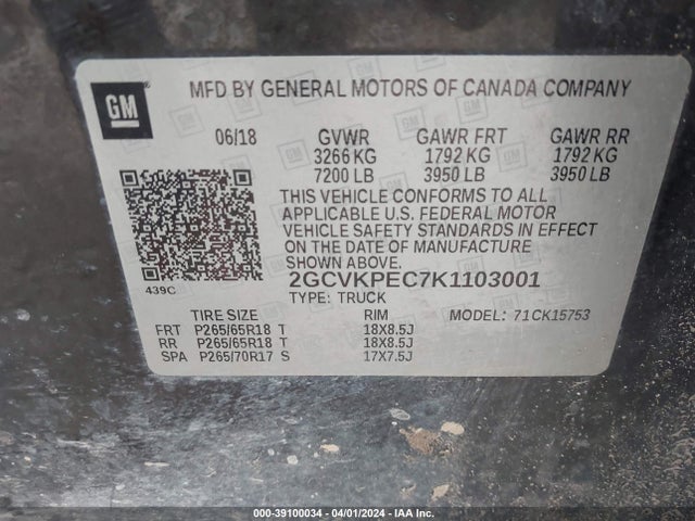 Chevrolet Silverado 1500 Ld Lt 2019 2GCVKPEC7K1103001 Image 9