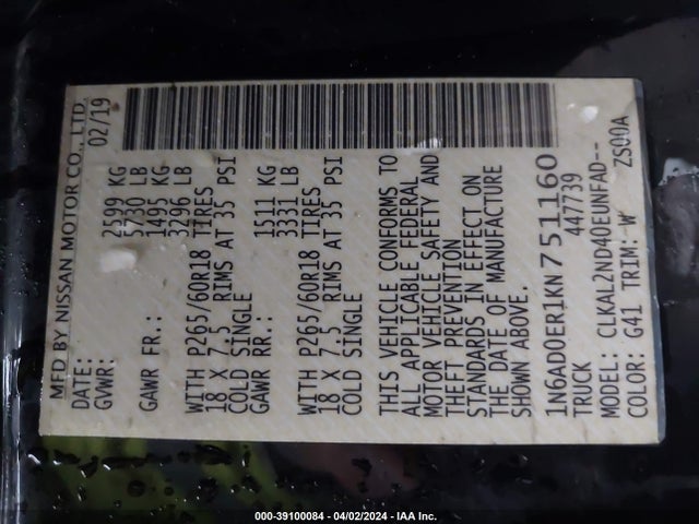 Nissan Frontier Sv 2019 1N6AD0ER1KN751160 Image 9