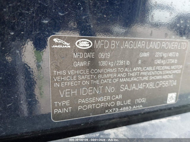 2020 JAGUAR XE SAJAJ4FX8LCP58704 Photo 8