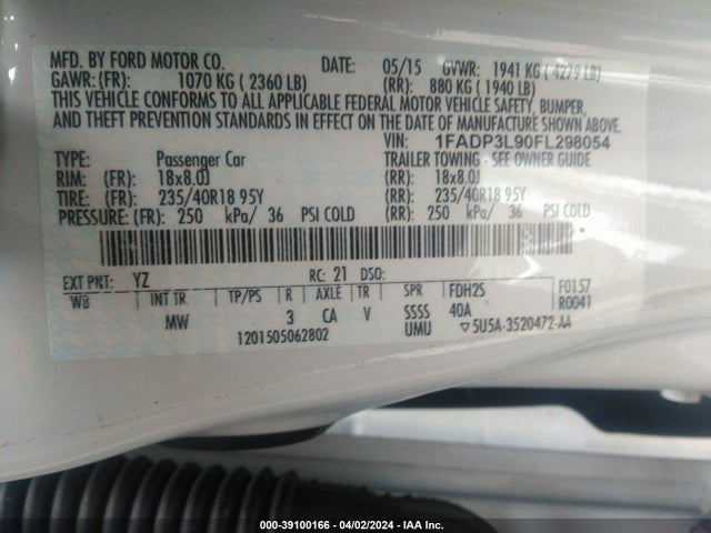 Ford FOCUS ST 2015 1FADP3L90FL298054 Image 9