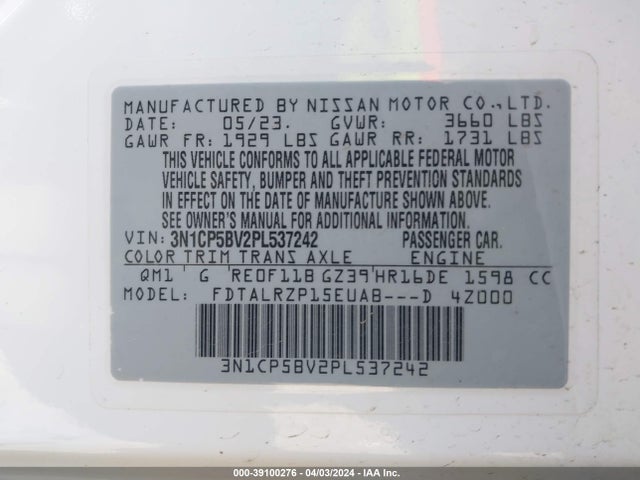 Nissan Kicks S Xtronic Cvt 2023 3N1CP5BV2PL537242 Image 9