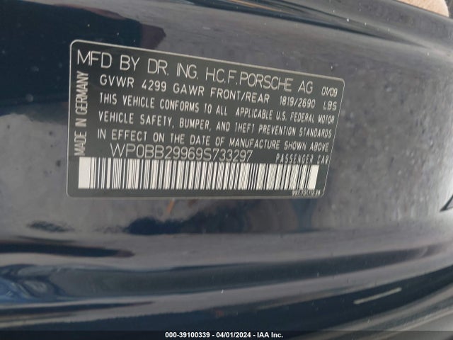 2009 PORSCHE 911 WP0BB29969S733297 Photo 8