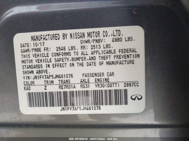 JN1FV7AP5JM461076 Infiniti Q50 3.0t Red Sport 400