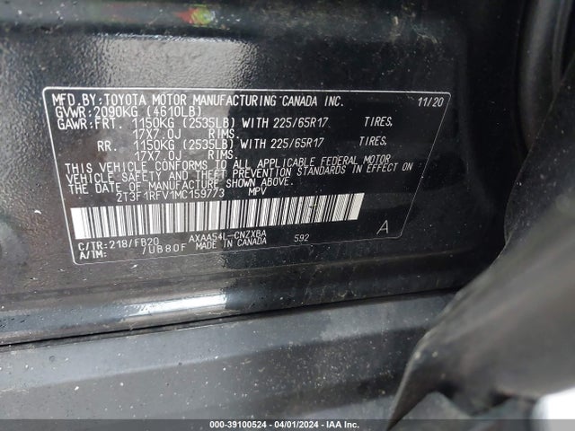 Toyota RAV4 LE 2021 2T3F1RFV1MC159773 Image 9