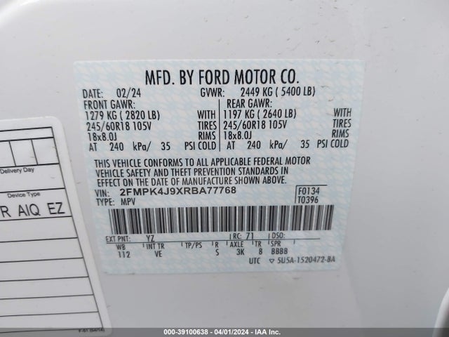 Ford EDGE SEL 2024 2FMPK4J9XRBA77768 Image 9