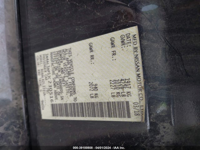 Nissan Altima 2.5 Sl 2018 1N4AL3AP1JC230516 Image 9