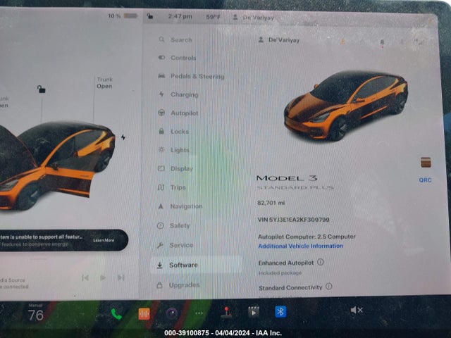Tesla Model 3 Long Range/mid Range/standard Range/standard Range Plus 2019 5YJ3E1EA2KF309799 Image 7