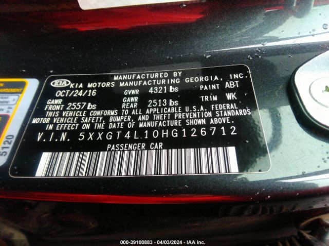 5XXGT4L10HG126712 KIA Optima Lx Turbo