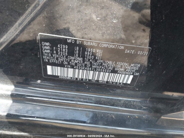 Subaru IMPREZA SEDAN 2020 4S3GKAB67L3609590 Image 9