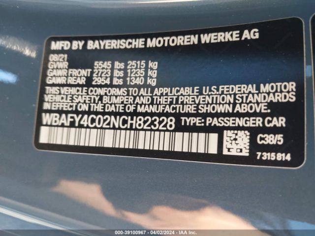 WBAFY4C02NCH82328 BMW M850i Xdrive
