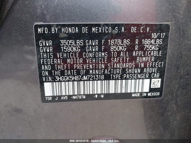 Honda FIT EX 2018 3HGGK5H87JM721318 Image 9