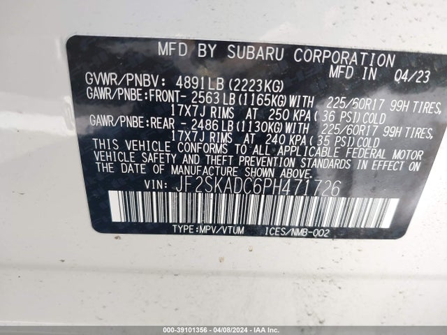 JF2SKADC6PH471726 Subaru Forester Premium