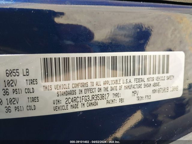 2C4RC1FG3JR353817 Chrysler Pacifica Touring Plus