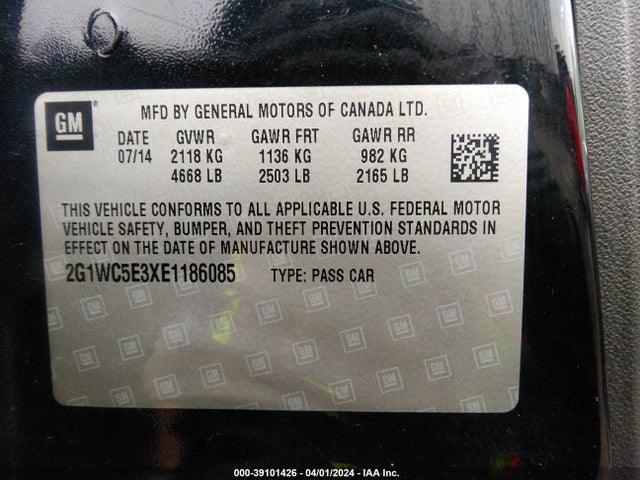 Chevrolet Impala Limited Ltz 2014 2G1WC5E3XE1186085 Image 9