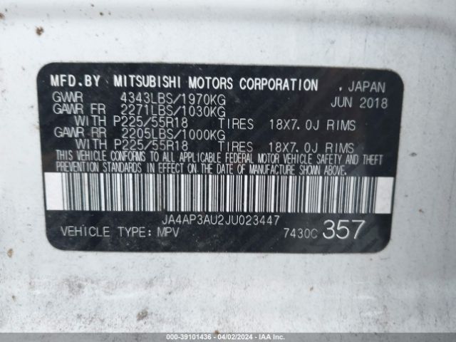 2018 MITSUBISHI OUTLANDER SPORT JA4AP3AU2JU023447 Photo 8